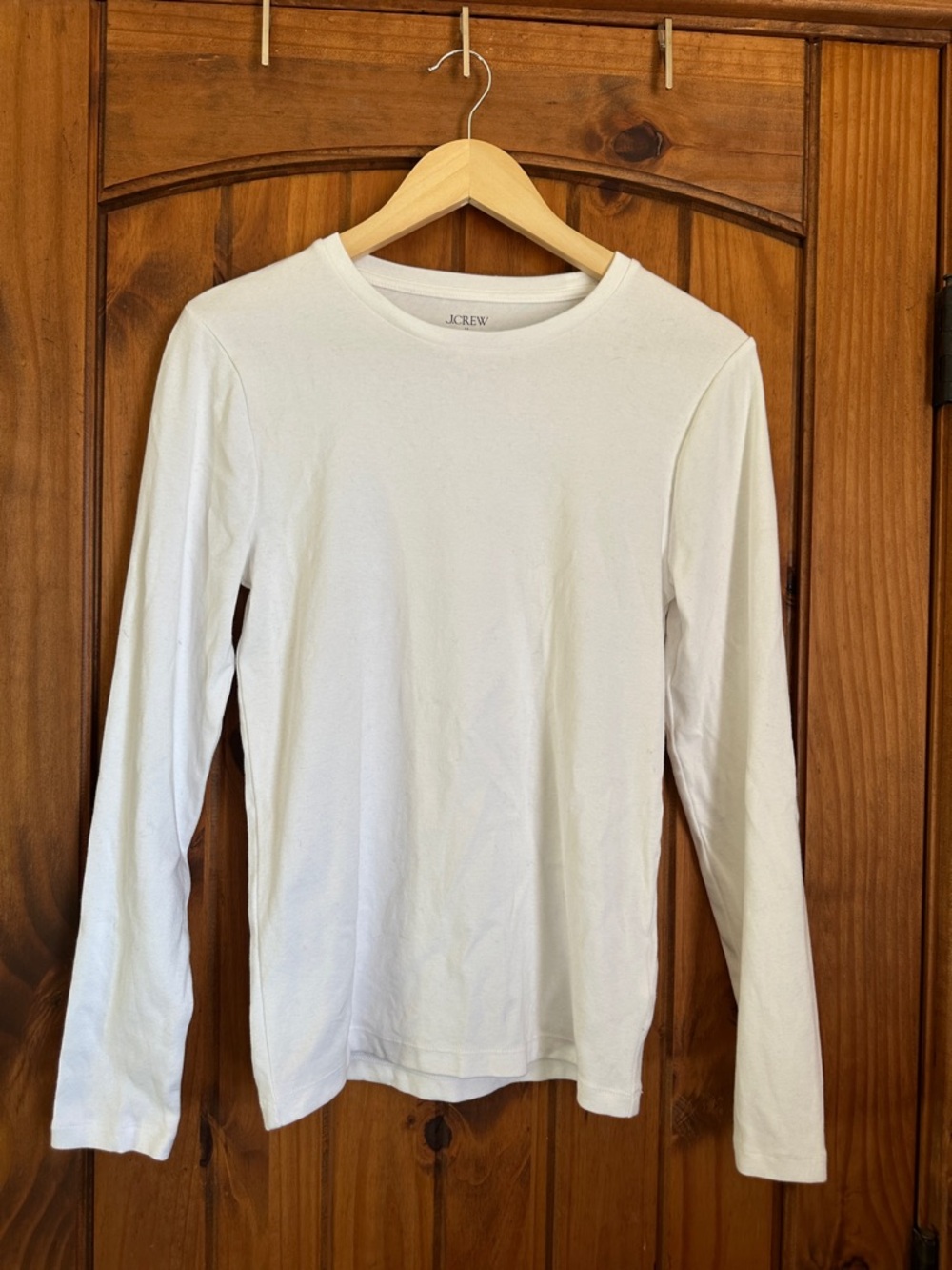 J. Crew White Long-Sleeve Crewneck Tee
